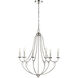 Eisley 6 Light 28.5 inch Polished Nickel Chandelier Ceiling Light